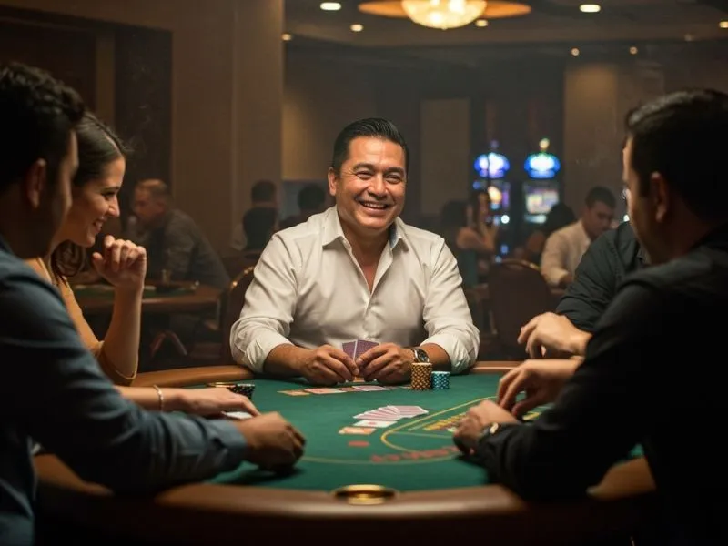 Friends enjoying a fun casino game night after accessing their accounts through 688jili com login